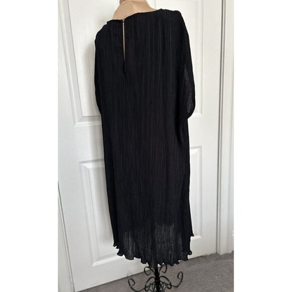 Madewell Simona Plissé Mini Dress in Black Size 14W - Picture 8 of 13